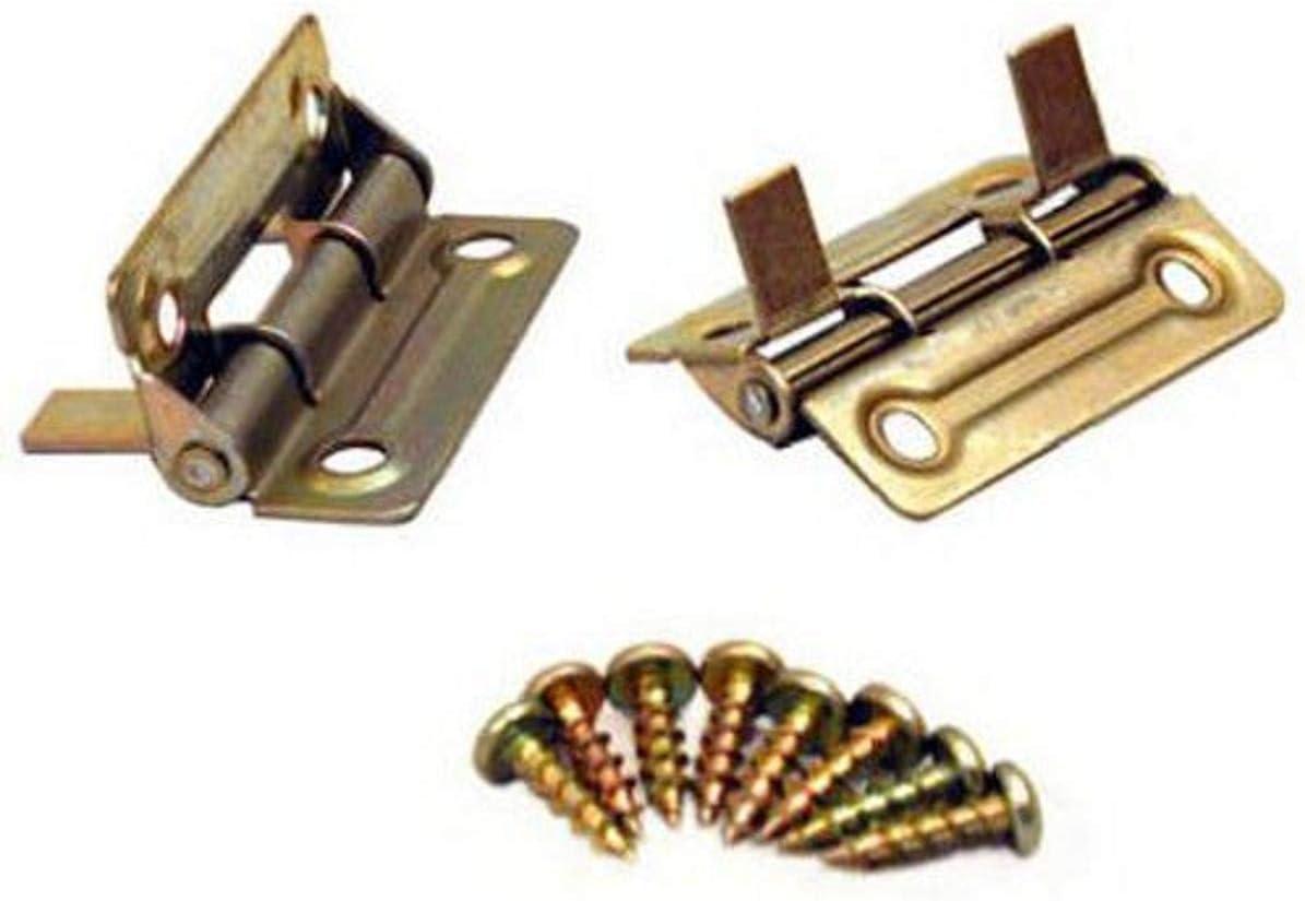 Brass 2" Bi-Fold Door Hinge Set with Screws