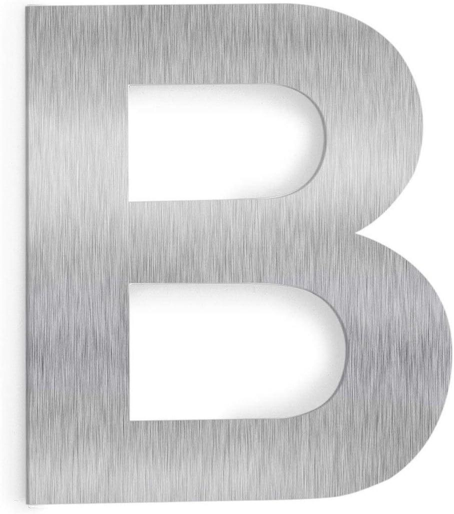 Barton 6" Inch Letter B Floating House Letter Stainless Steel Satin Home Letter Wall Mount