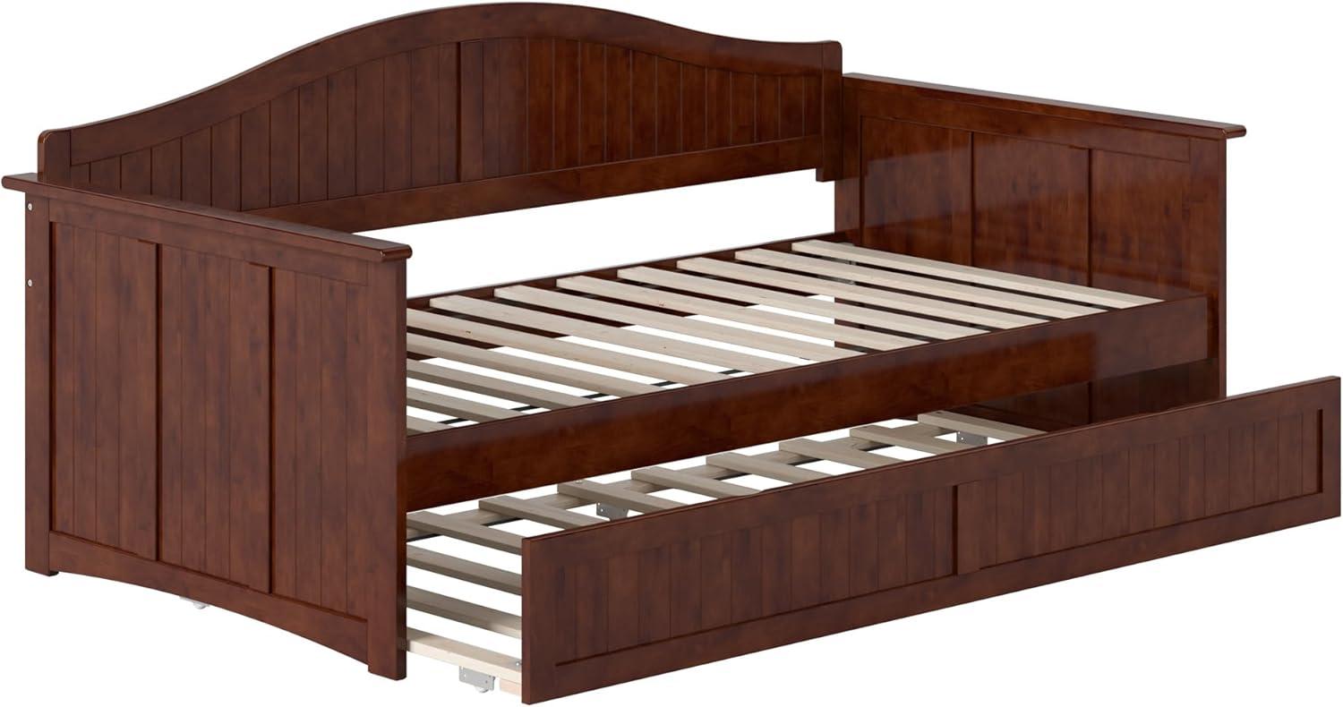 Nantucket Walnut Twin Wood Daybed with Trundle and Drawer