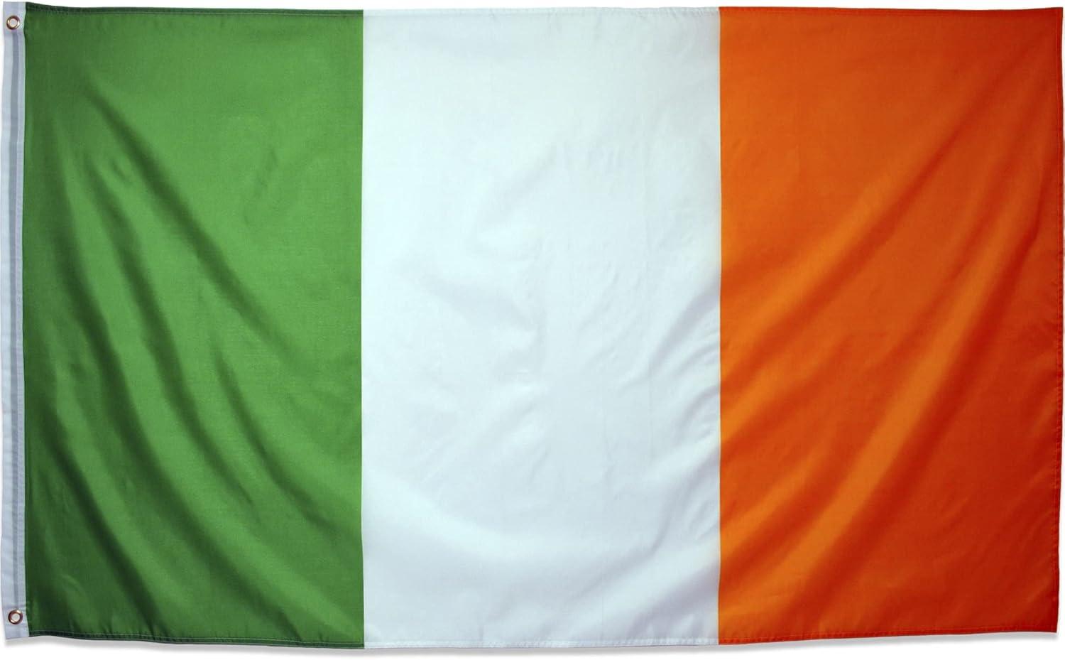 Irish Tricolor 3' x 5' Polyester Flag with Brass Grommets