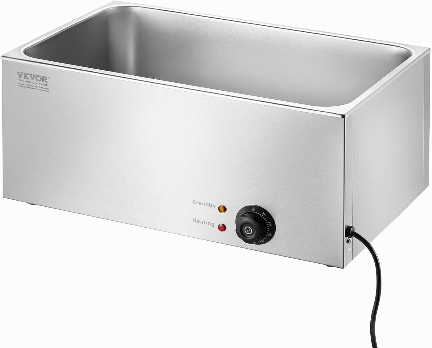 Latitude Run® Commercial Electric Food Warmer Countertop Buffet 19Qt 1200W Bain Marie
