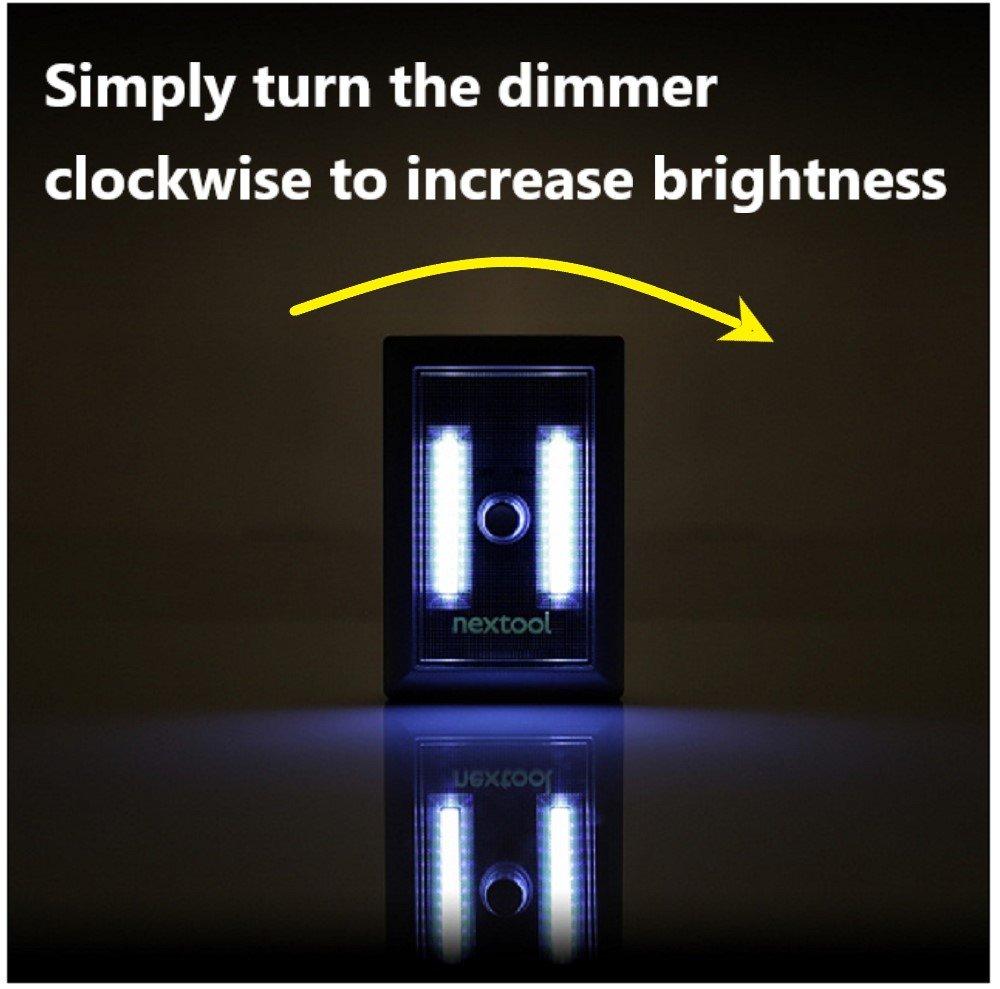 Dimmable Battery Included COB Cordless LED Light, Adjustable Brightness, 200 Lumen, Batteries & Adhesive Strips Included, 4-Pack