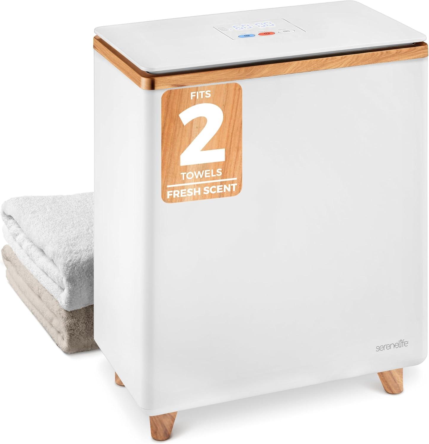 SereneLife 20L Large Capacity Towel Warmer Bucket - Stainless Steel with Aromatherapy Tablet SLTLR350