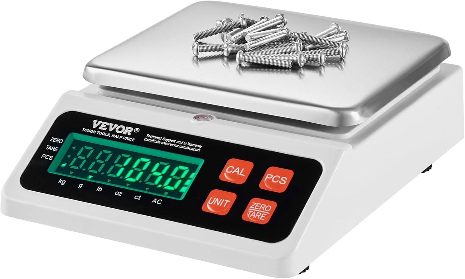 VEVOR 10 kg Capacity Digital Counting Scale with Stainless Steel Pan