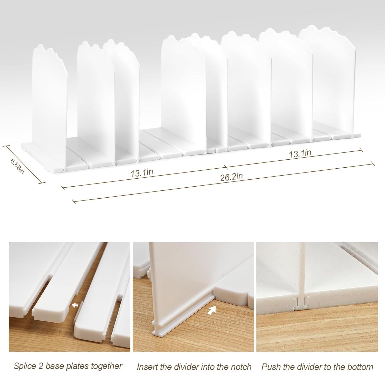 Rebrilliant Adjustable Shelf Divider for Closet, Closet Acrylic Handbag Separators Storage Organizer