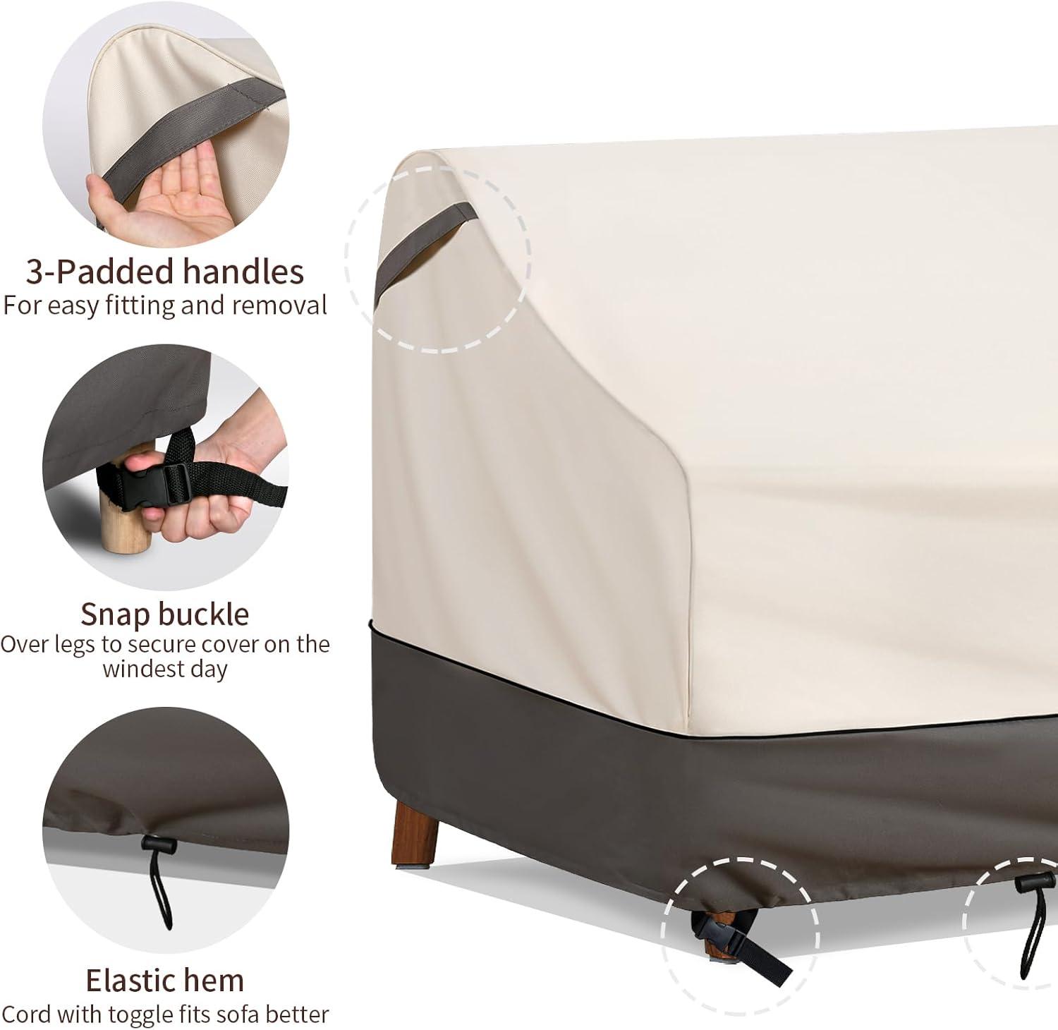 Arlmont & Co. Patio Furniture Covers Waterproof,Outdoor 3-Seater Sofa Cover Fits Up To 79W X 38D X 35H Inches