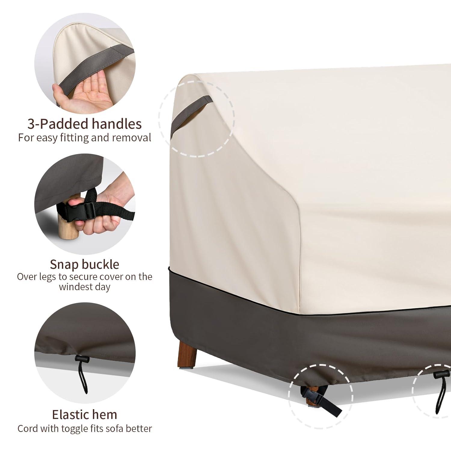 Arlmont & Co. Patio Furniture Covers Waterproof,Outdoor 3-Seater Sofa Cover Fits Up To 79W X 38D X 35H Inches