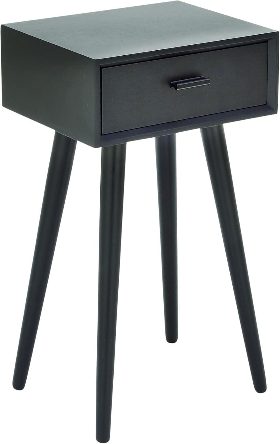 Modern Drawer Wooden Accent Table Black - Olivia & May: Compact Entryway Furniture, Single Storage