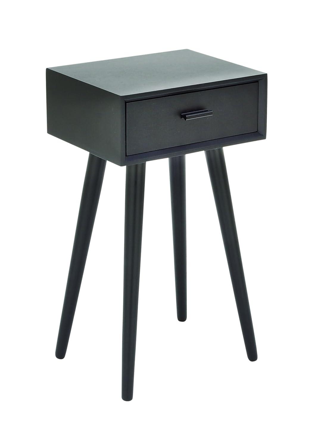 Modern Drawer Wooden Accent Table Black - Olivia & May: Compact Entryway Furniture, Single Storage