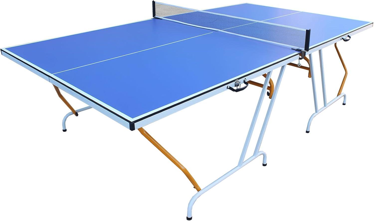 ACETEK 9FT Mid-Size,with Net,2 Table Tennis Paddles and 3 Balls,Table Tennis Table Foldable & Portable Ping Pong Table Set for Indoor & Outdoor Games