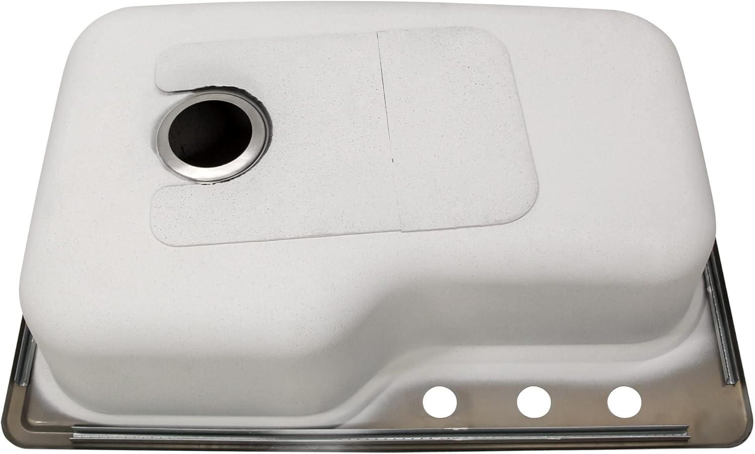 Design House 110593 Rectangular Single Bowl 33x22x8 in. 18-Gauge 3-Hole Kitchen Sink, Stainless Steel