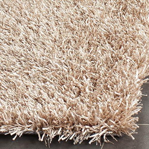 SAFAVIEH New Orleans Darius Solid Polyester Shag Area Rug, Chocolate, 5' x 8'