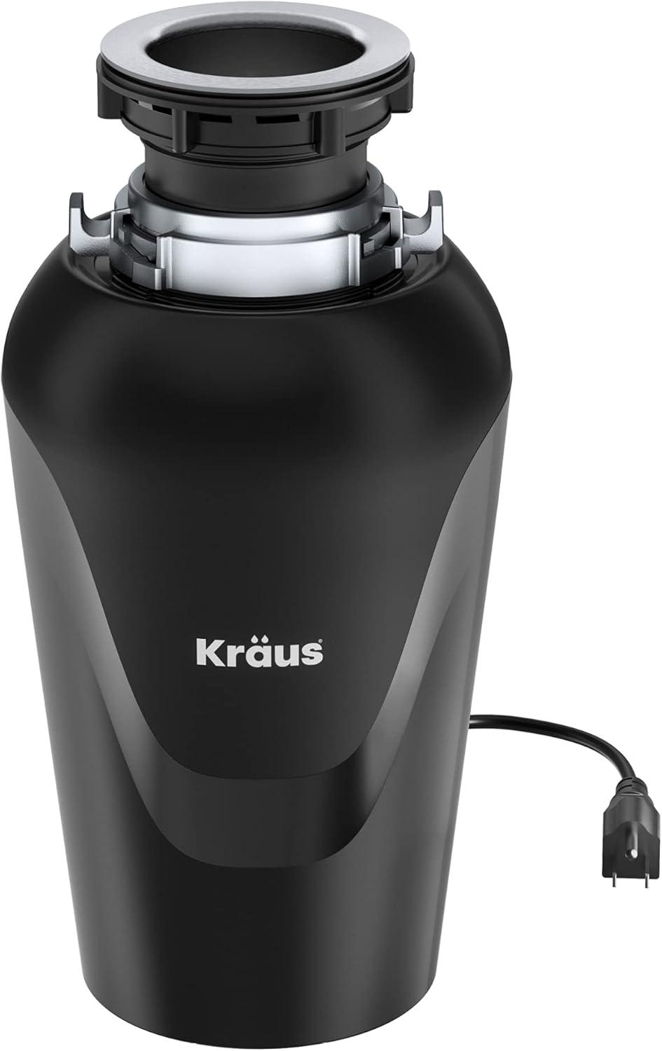 Kraus Waste Guard Continuous Feed Garbage Disposal with 3/4 HP Ultra-Quiet Motor with Power Cord and Flange Included