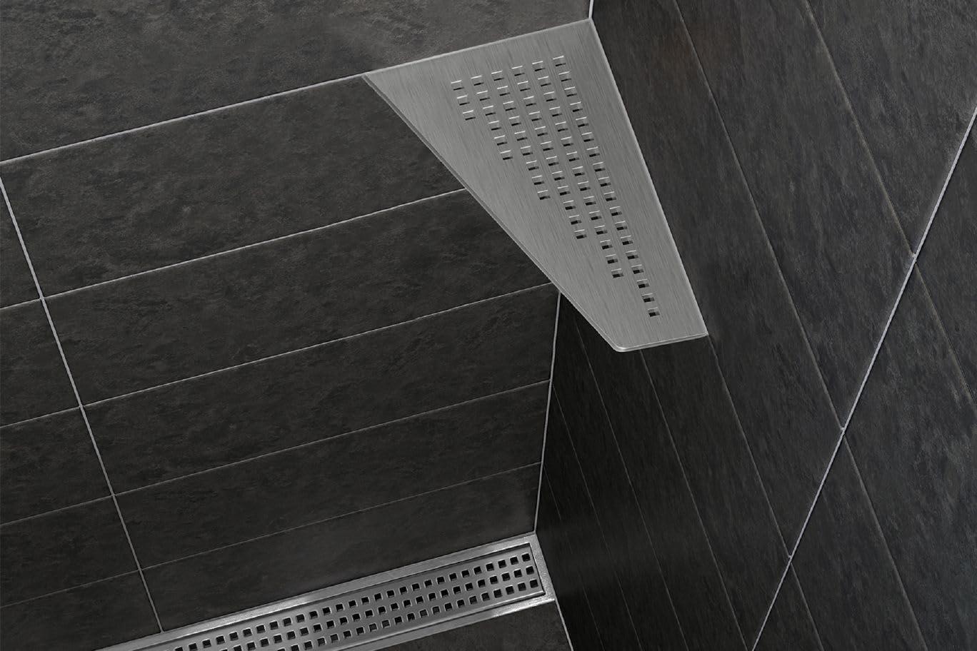 Floral Greige Aluminum Triangular Corner Shelf