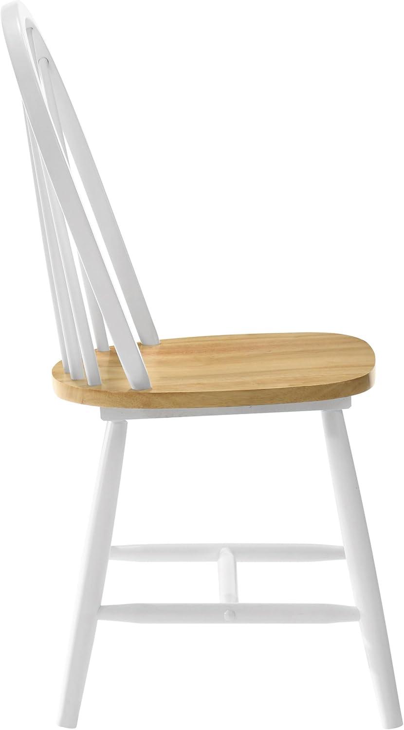 Coaster Farmhouse Windsor Wood Dining Chairs in White