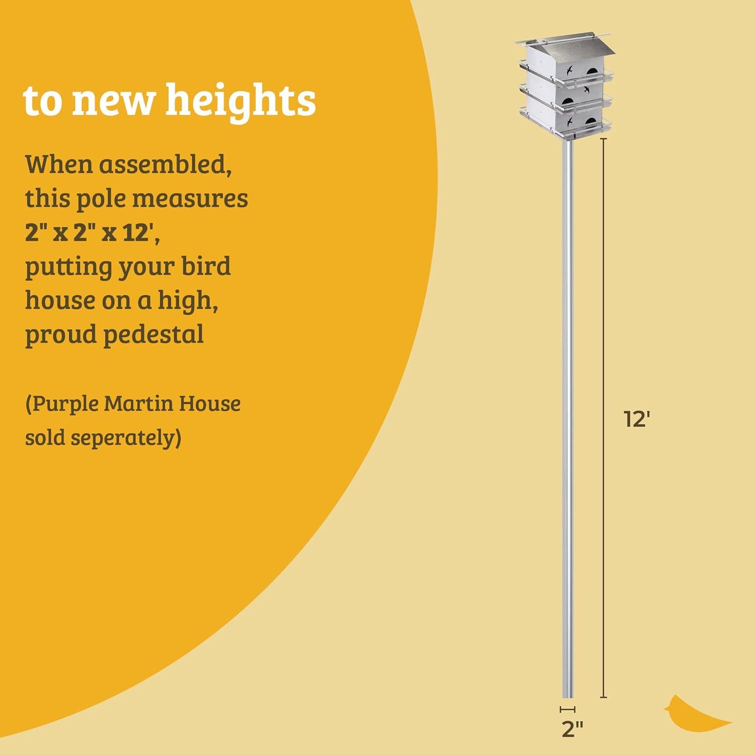 Birds Choice Birds Choice Medium 3-Level, 12-Room Purple Martin Bird House with Starling-Resistant Entrances, White/Grey