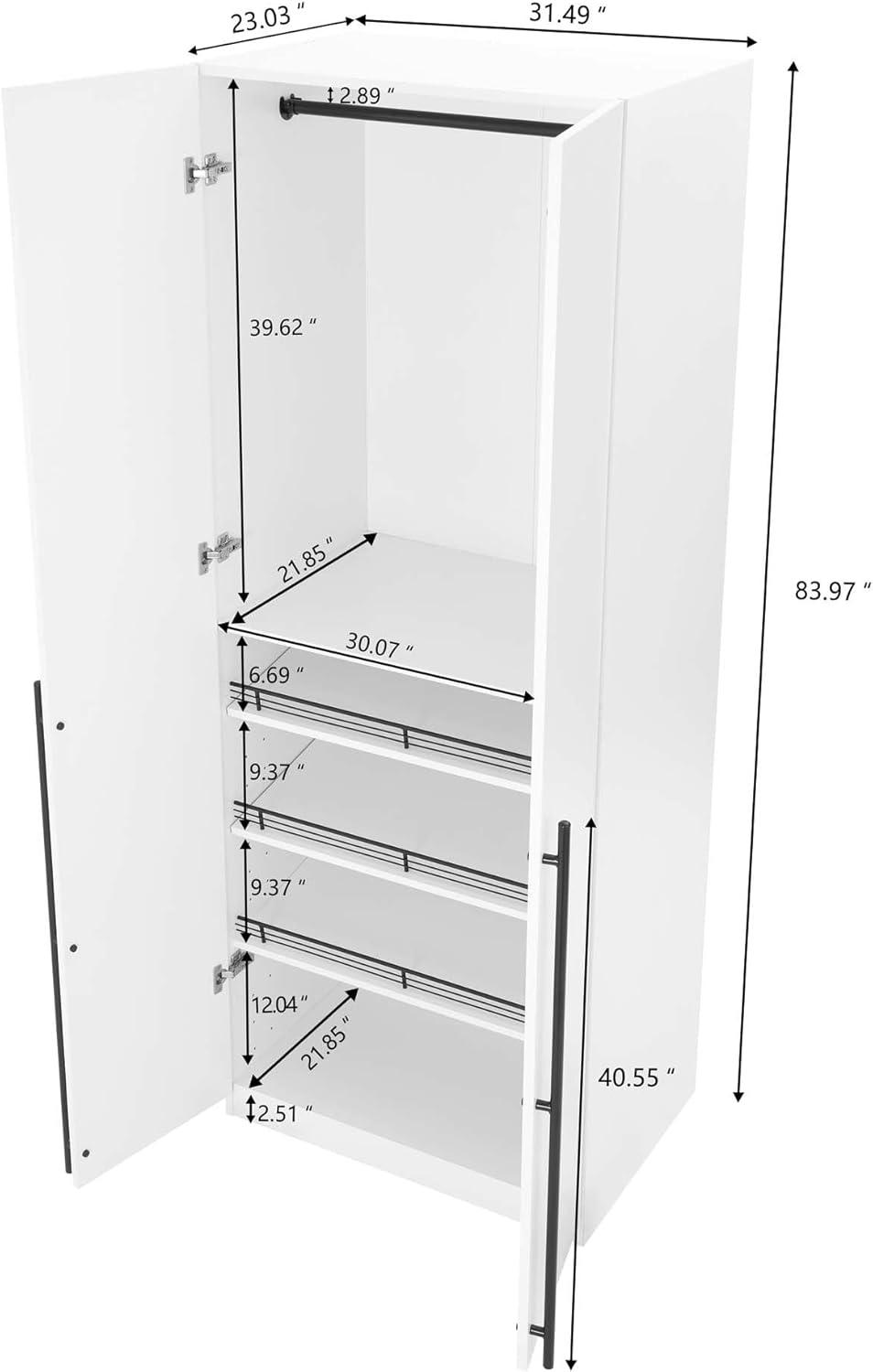 Manhattan Comfort Lee 2 Door and 4 Shelf Wardrobe Closet