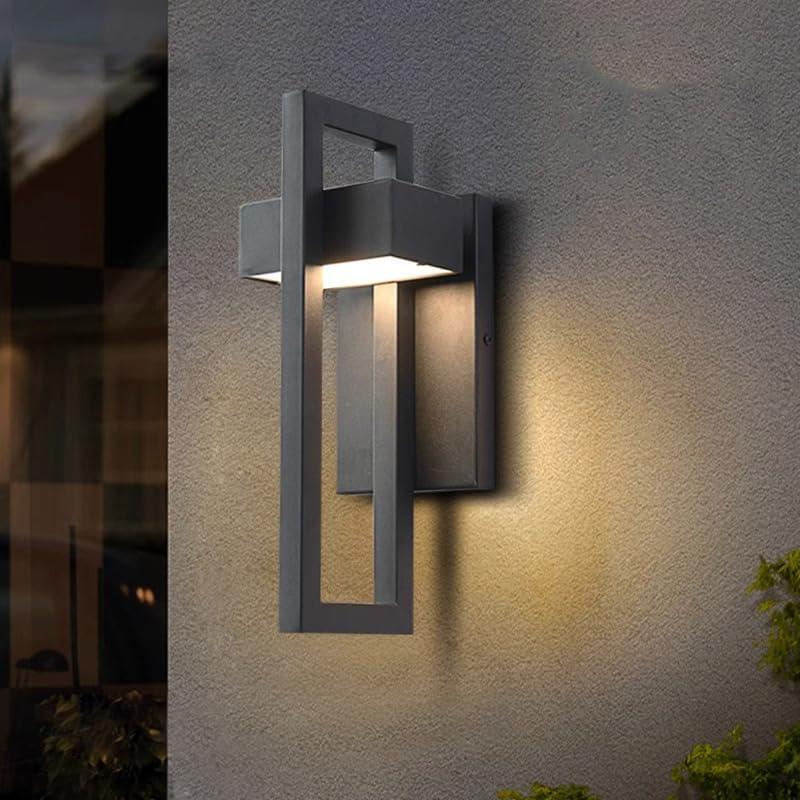 Black Matte Integrated LED Outdoor Wall Sconce Set