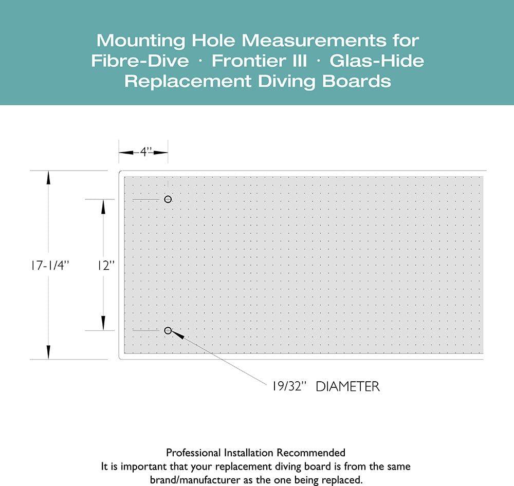 8-Foot Radiant White Fiberglass Replacement Diving Board