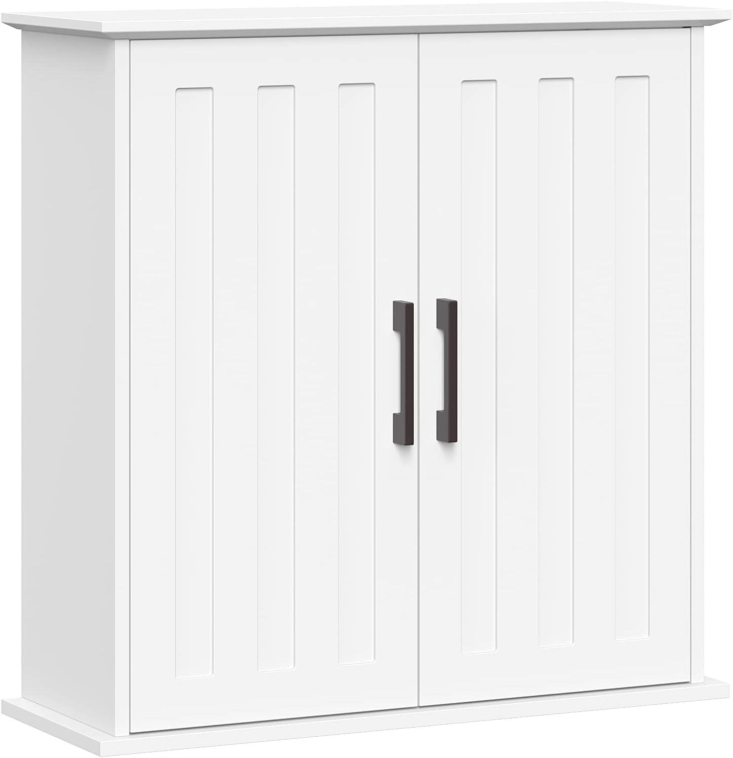 RiverRidge Home RiverRidge Monroe Two-Door Bathroom and Laundry Wall Mount Storage Medicine Cabinet with Fixed and Adjustable Shelves - White