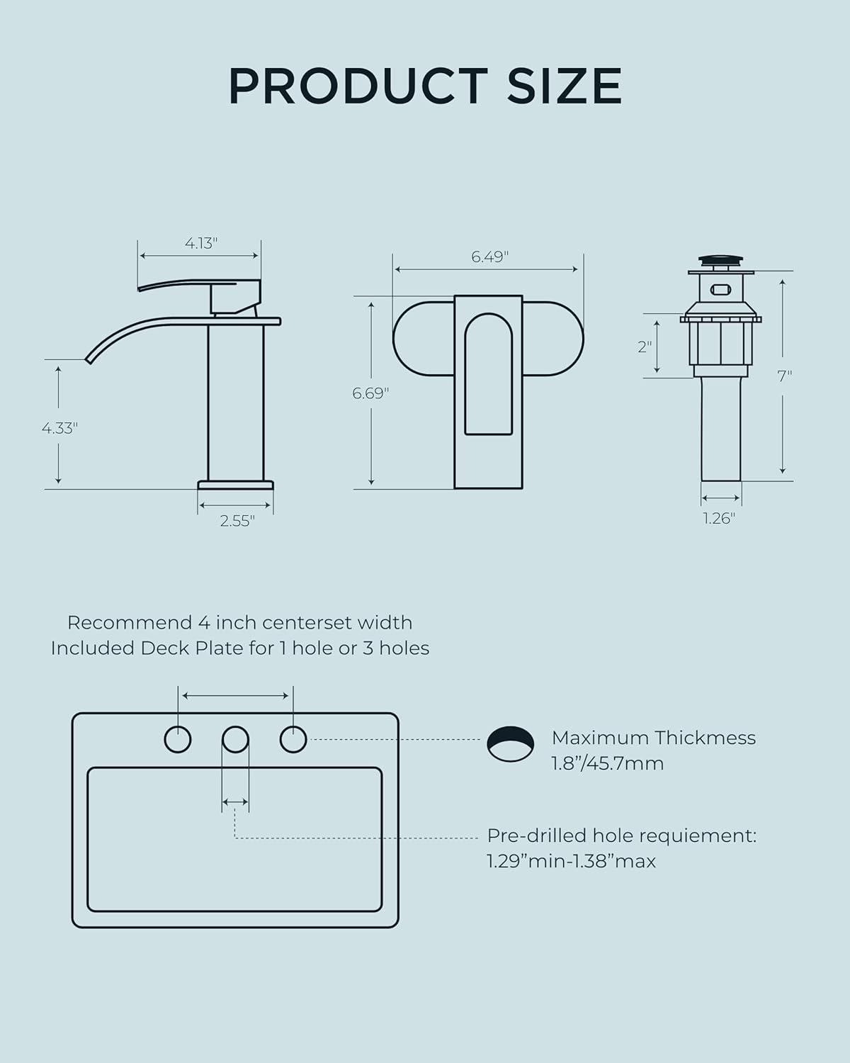 Single-Hole Single-handle Bathroom Faucet with Drain Assembly