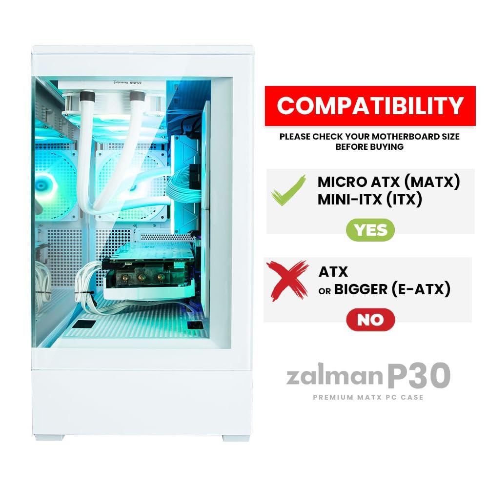 Zalman Chronix ATX Mid-Tower Gaming PC Case, Includes 3 x ARGB Fans, USB Type-C, 360mm Top & 240mm Side Radiator Support, Panoramic Tempered Glass, Cable Management, Desktop Computer Chassis, White