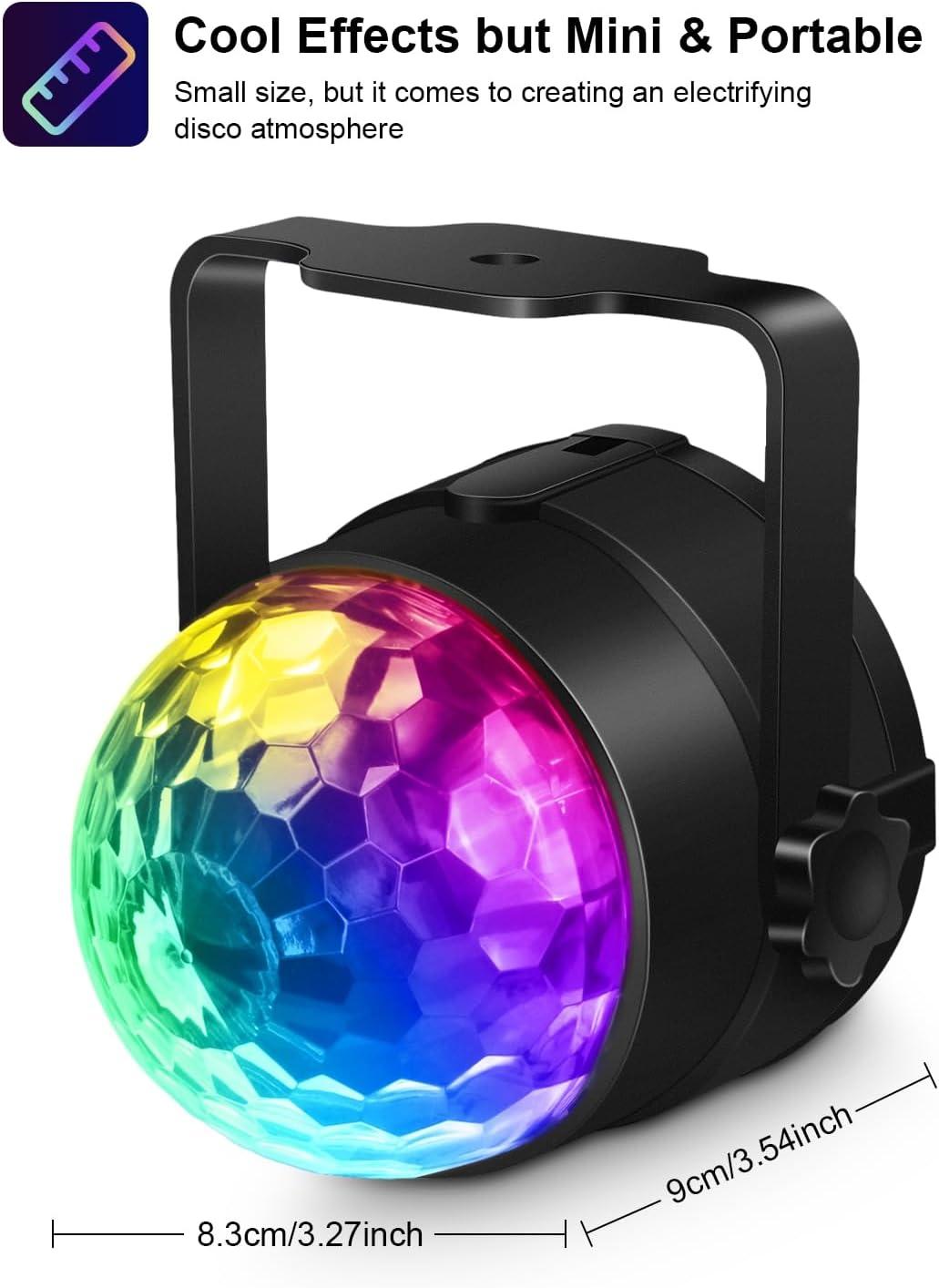 Luditek Disco Lights Wall Mount RGB Disco Ball Light, Sound Activated, 7 Modes