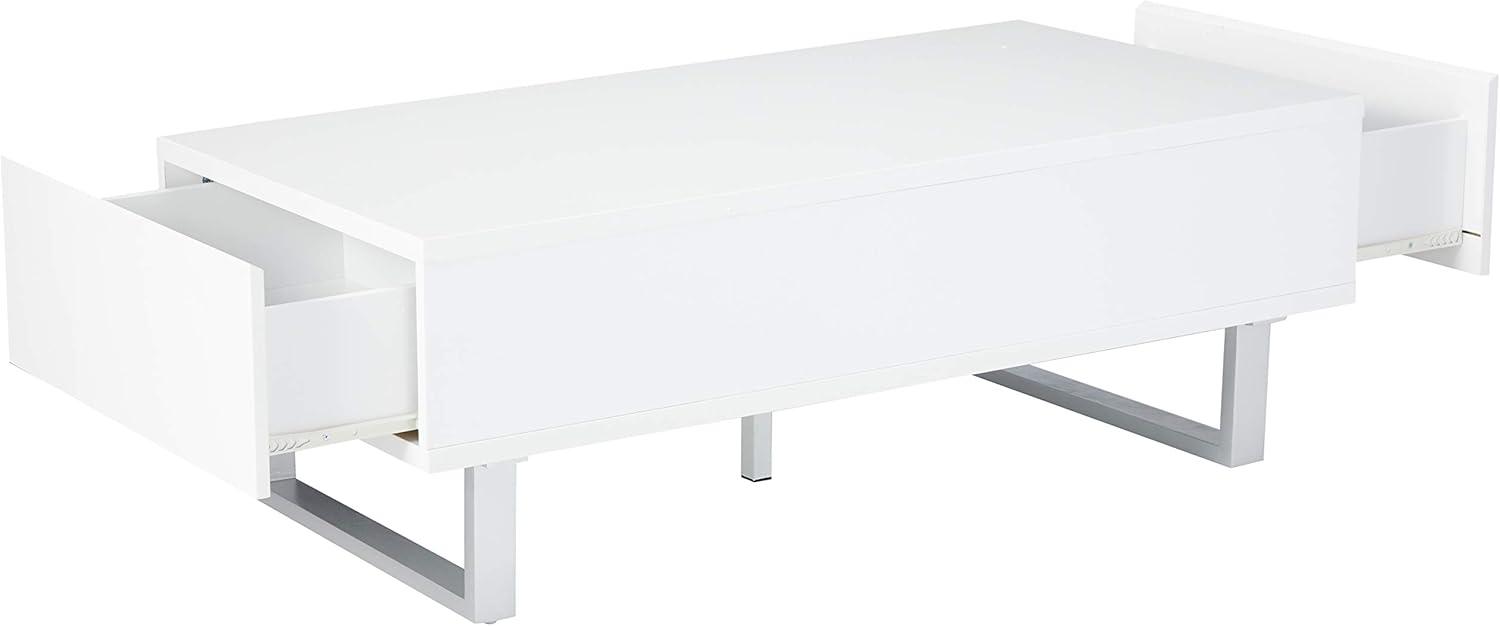 Atchison Contemporary 2-Drawer High Glossy White Coffee Table
