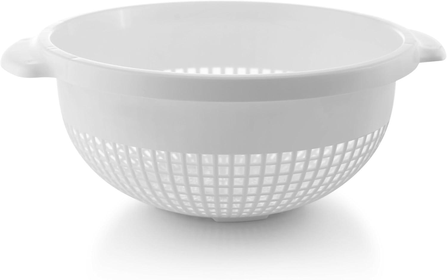 Deep Plastic Strainer Colander with Handle | BPA-Free, Durable, and Dishwasher Safe | Perfect for Straining Rice & Pasta | 2-Handle Design for Easy Draining | Fits Securely on Pots & Mixing Bowls | In