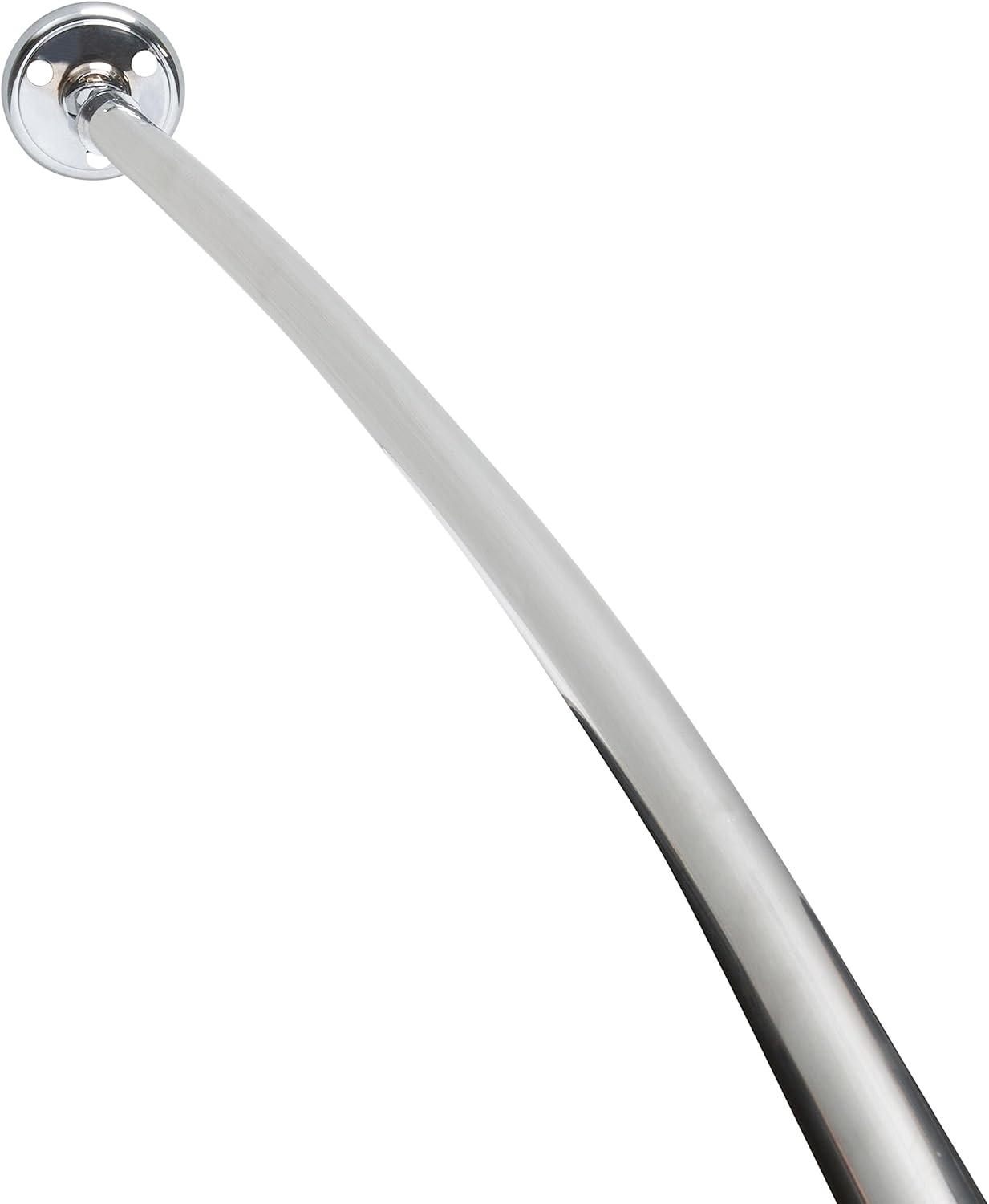 Bath Bliss 44" -78" Wall Mountable Curved Adjustable Shower Curtain Rod in Aluminum