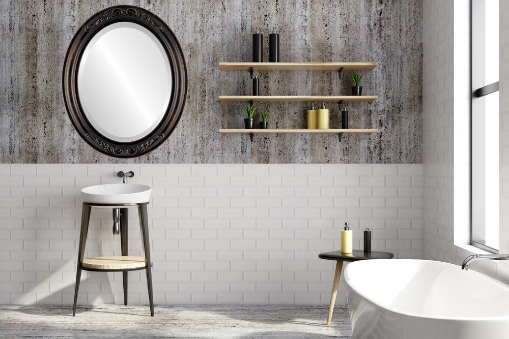 OVALCREST by The OVALCREST Mirror Store Florence Framed Oval Mirror in Rubbed Bronze - Antique Bronze 19x23