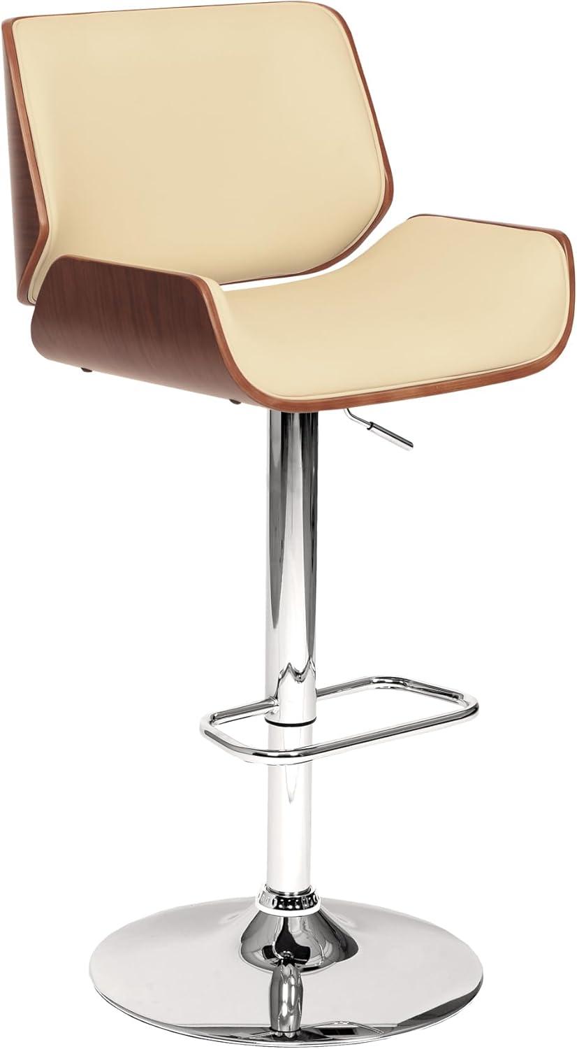 London Swivel Barstool Cream/Walnut - Armen Living