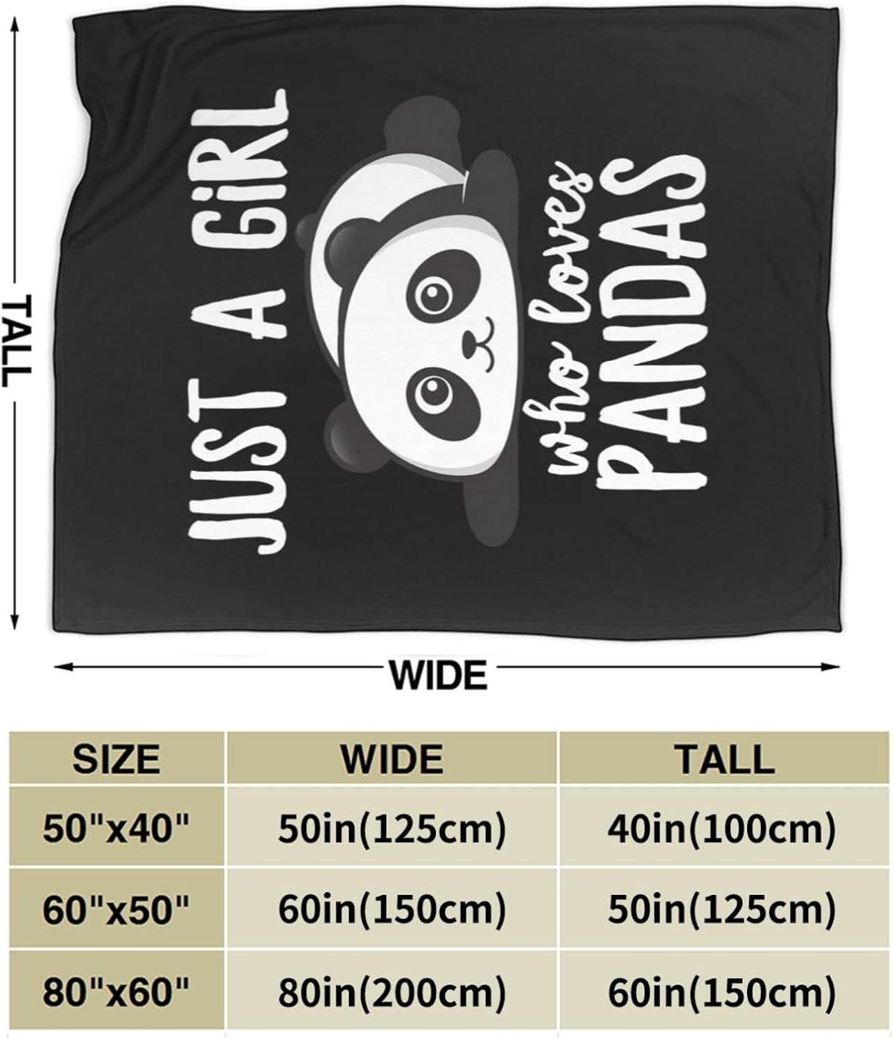 Panda Blanket Cute Panda Plush Throw Blanket Super Soft Cozy Warm Fleece Just A Girl Who Loves Panda Bedding Blanket Gifts for Kids Girls Boys Women 40"X50"