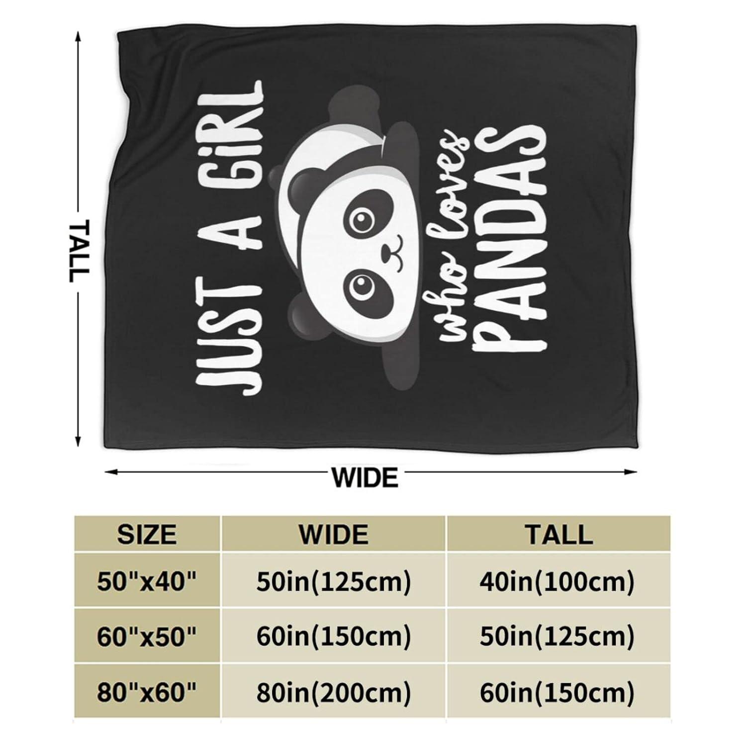 Panda Blanket Cute Panda Plush Throw Blanket Super Soft Cozy Warm Fleece Just A Girl Who Loves Panda Bedding Blanket Gifts for Kids Girls Boys Women 40"X50"
