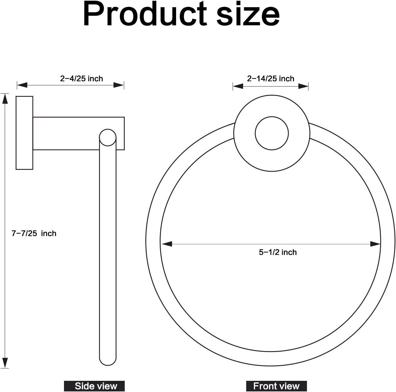 Brushed Gold Stainless Steel Wall Mounted Towel Ring Set