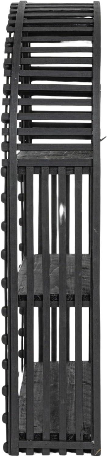 Creative Co-Op Arched Bamboo and Wood Wall Shelf, Black