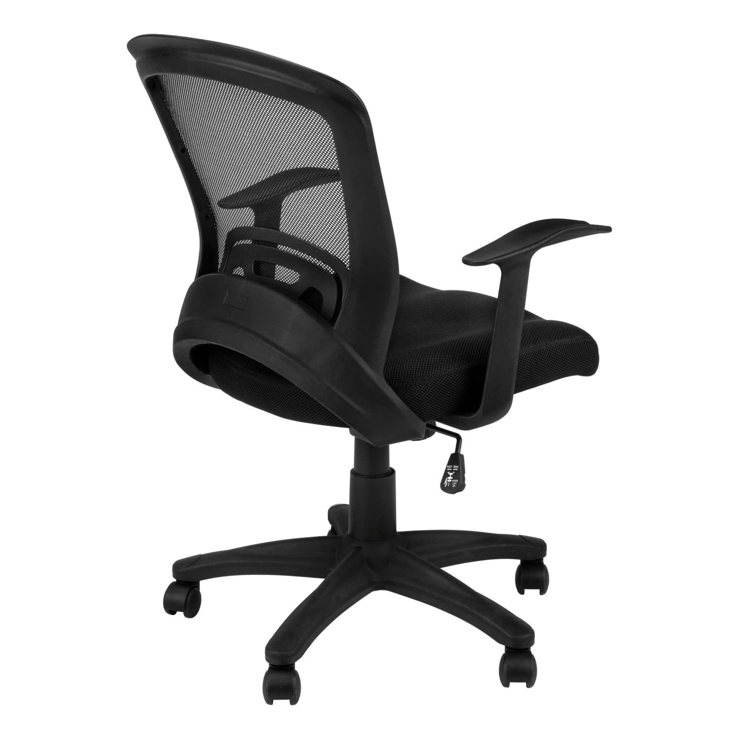 Monarch Specialties Office Chair, Swivel, Ergonomic, Armrests, Computer Desk, Work, Black Mesh