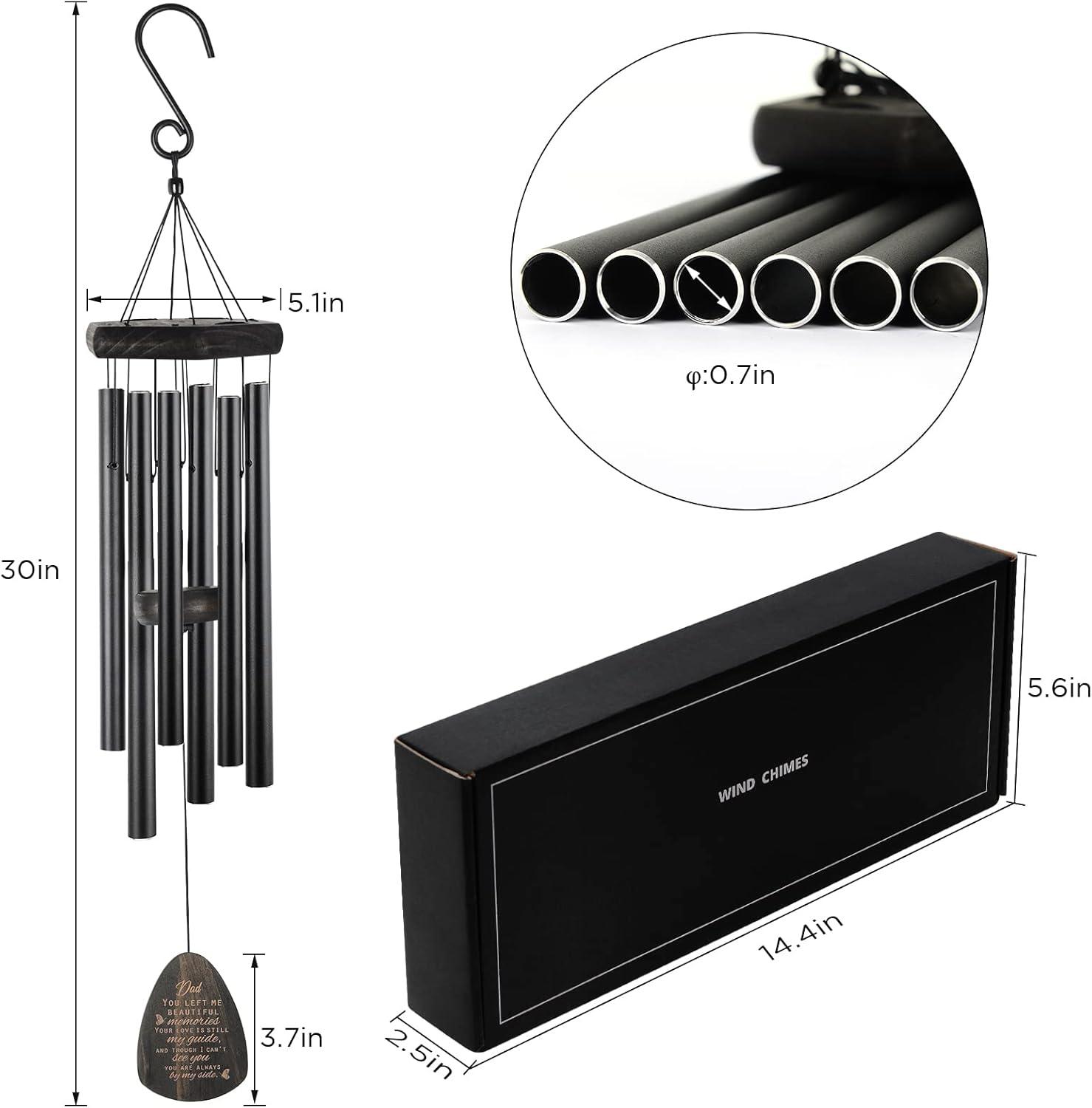 Sympathy Gifts for Loss of Loved One 32" Memorial Wind Chimes for Loss of Loved One Bereavement Condolence Gifts Sympathy Windchimes Memory Wind Chime with Memorial Card