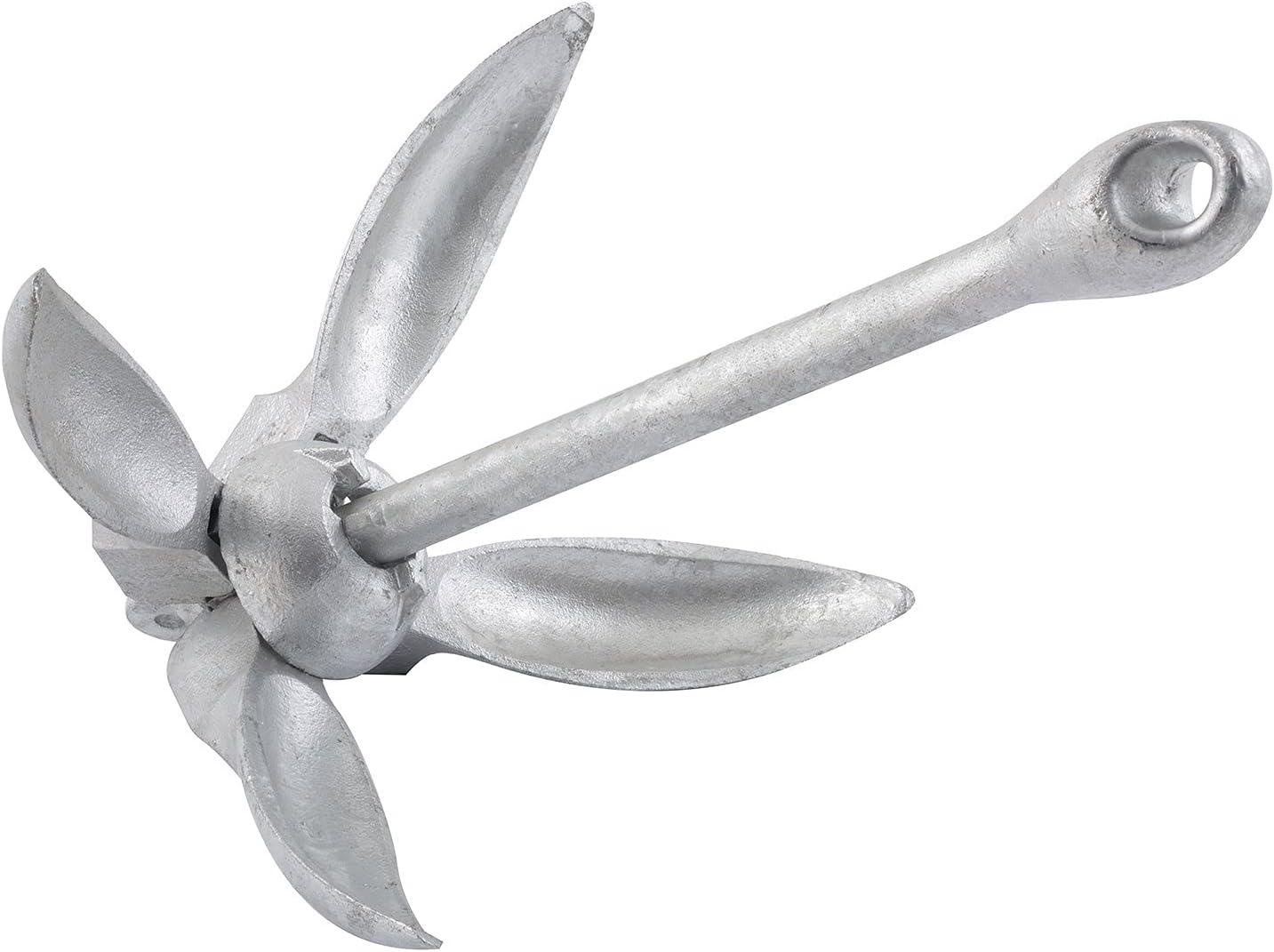 Shoreline Marine Galvanized Steel Folding Anchor, 3 Pounds