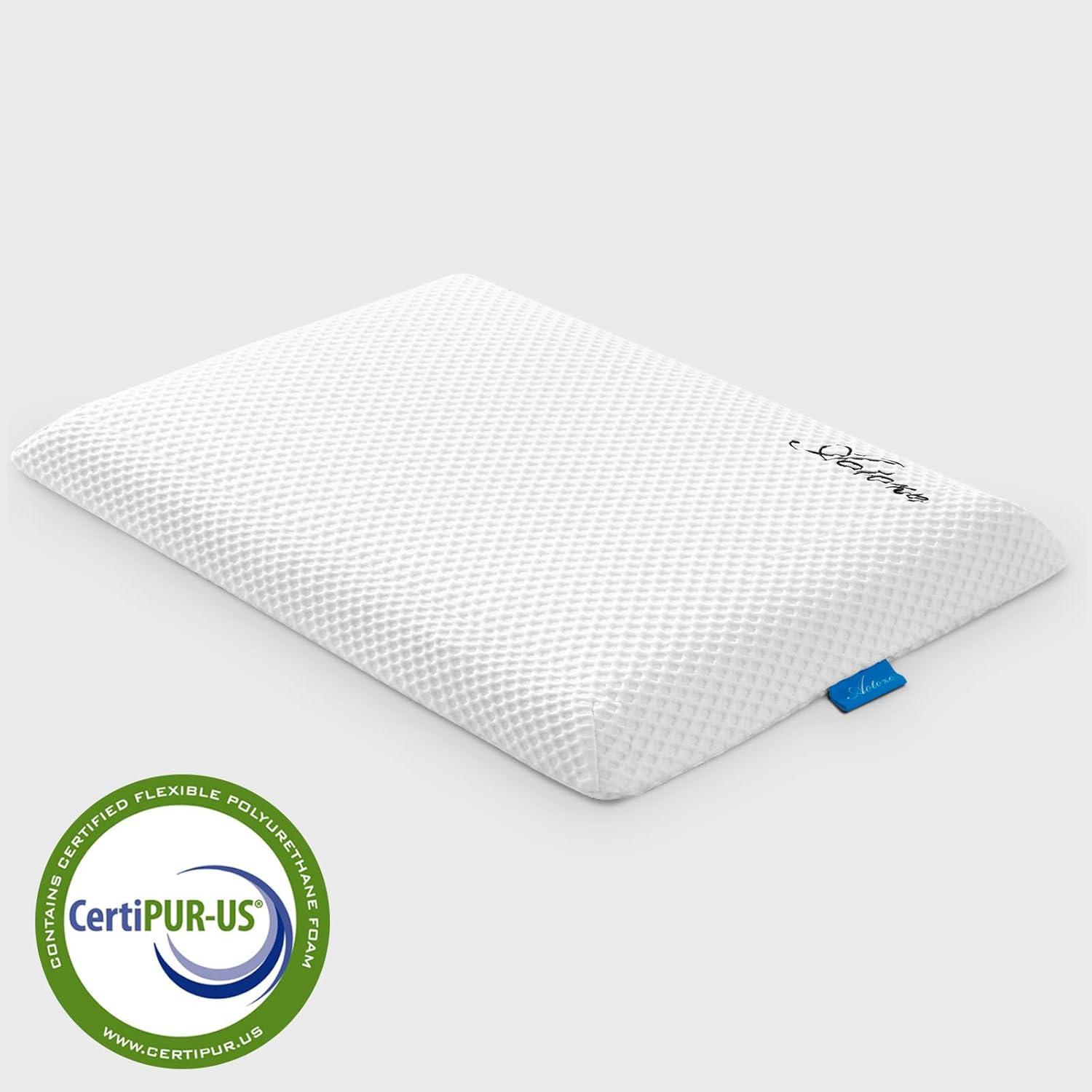 Ultra-Thin Gel-Infused Memory Foam Pillow for Stomach Sleepers