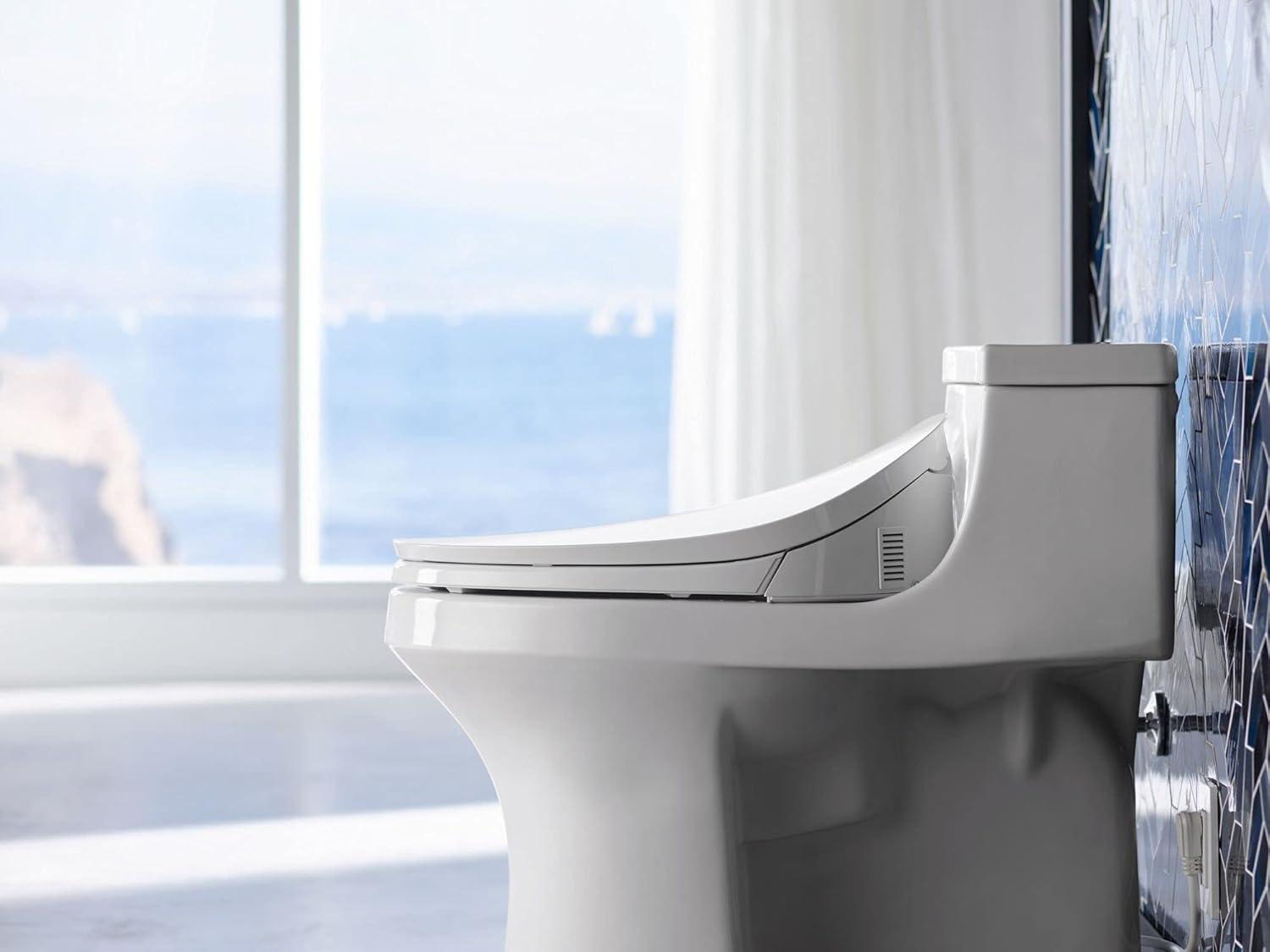 PureWash E750 Elongated Electric Bidet Toilet Seat with Remote Control, Bidet Warm Water with Dryer