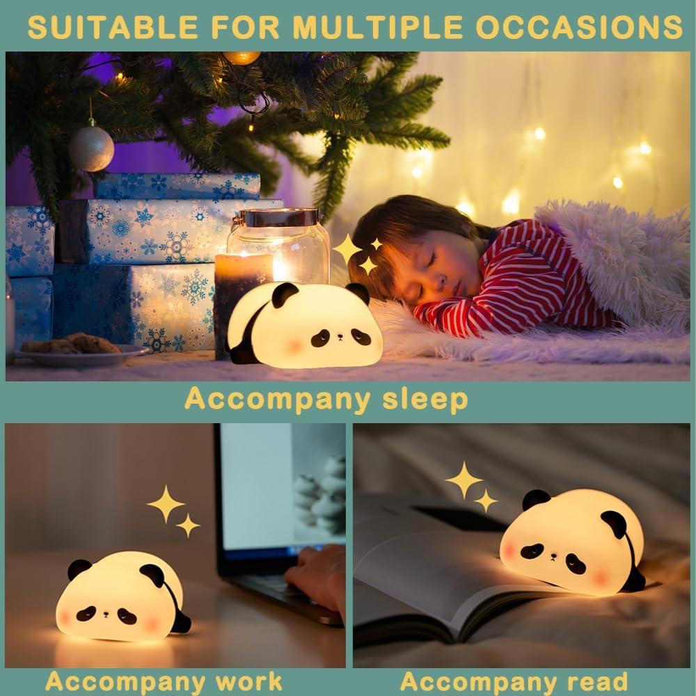 Cute Rechargeable Silicone Panda Night Light for Kids