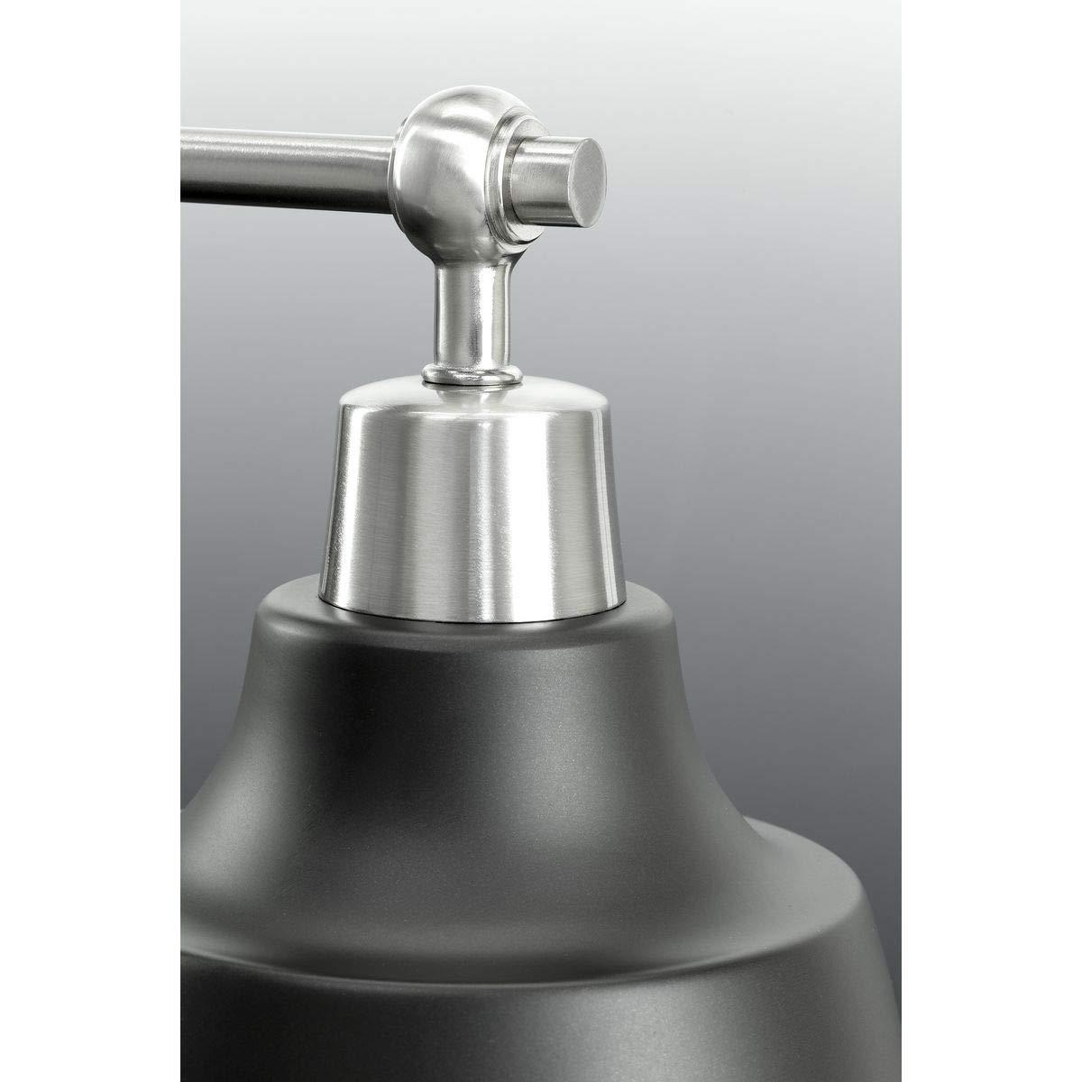 Progress Lighting Bramlett 3-Light Bath & Vanity, Brushed Nickel, Metal Reflector Shades