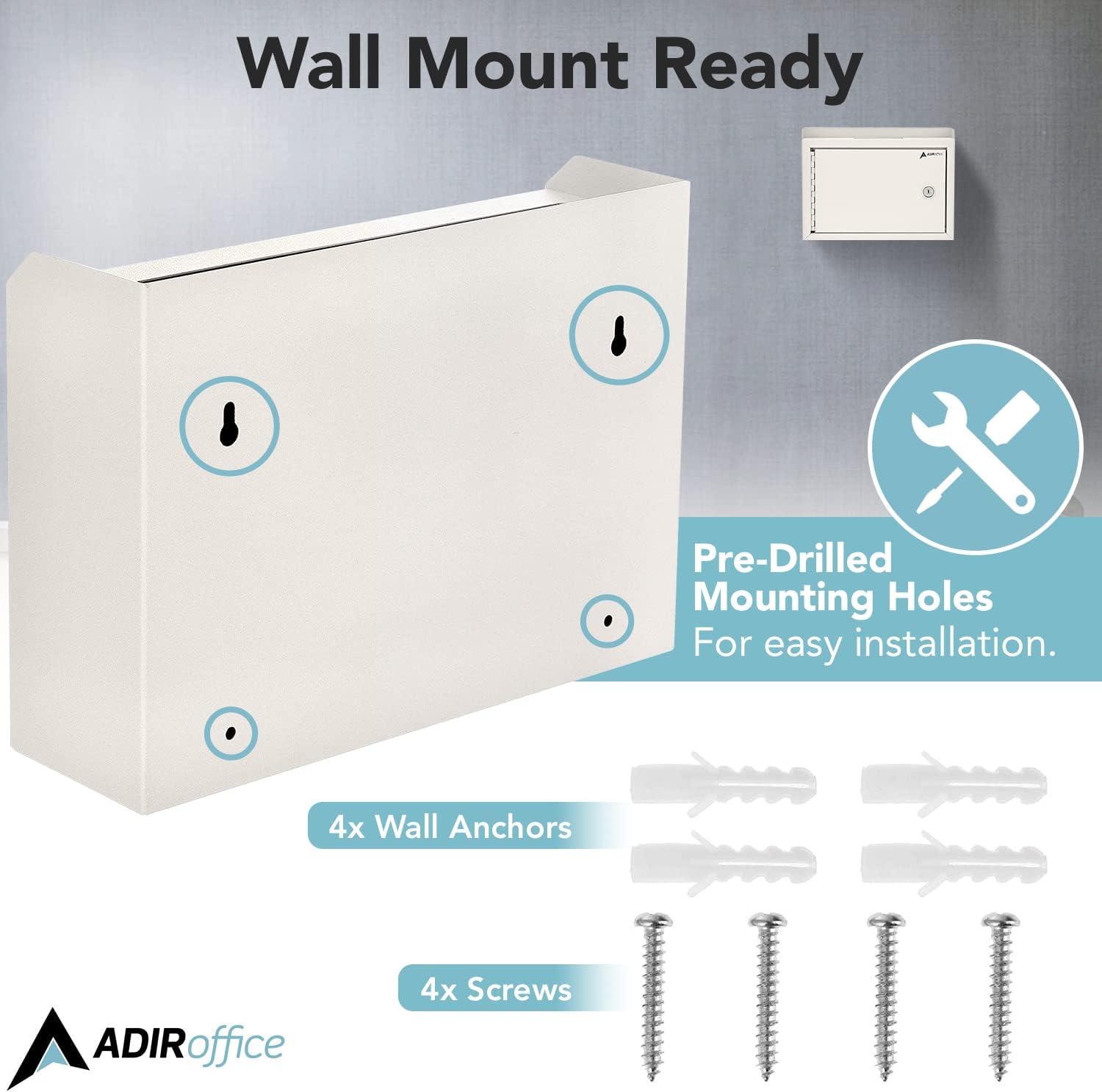 Adir Suggestion Box with Slot and Lock - Drop Box with Lock, Cash Dropbox - 9.8x7.5x3.4 In. Metal Deposit Box in White