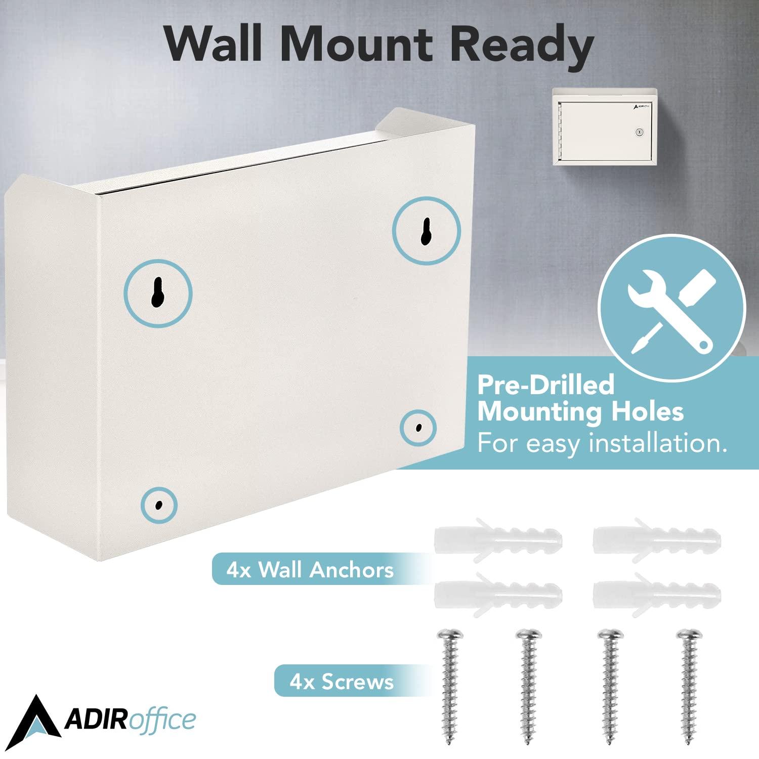 Adir Suggestion Box with Slot and Lock - Drop Box with Lock, Cash Dropbox - 9.8x7.5x3.4 In. Metal Deposit Box in White