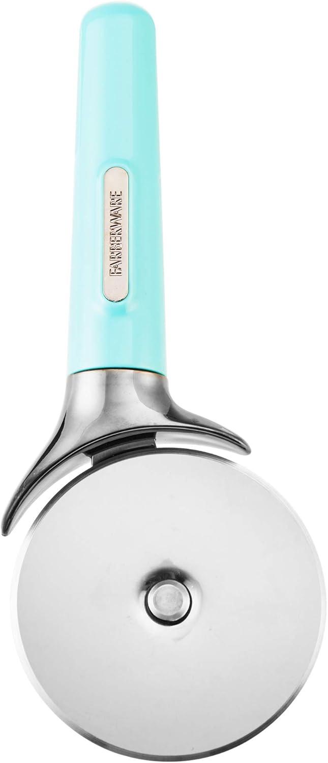 Aqua Stainless Steel Pizza Cutter with Comfort Handle