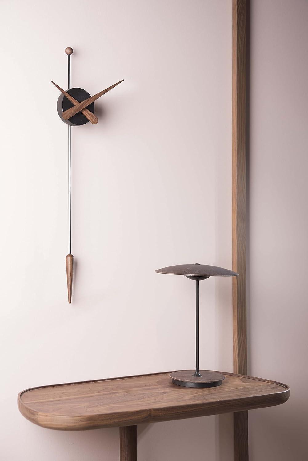 63cm Black Walnut and Polystyrene Minimalist Wall Clock