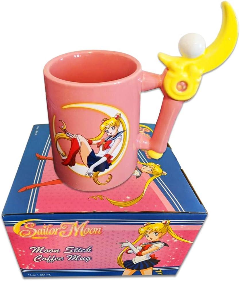 Pink Ceramic Sailor Moon Wand Handle Mug, 13 oz