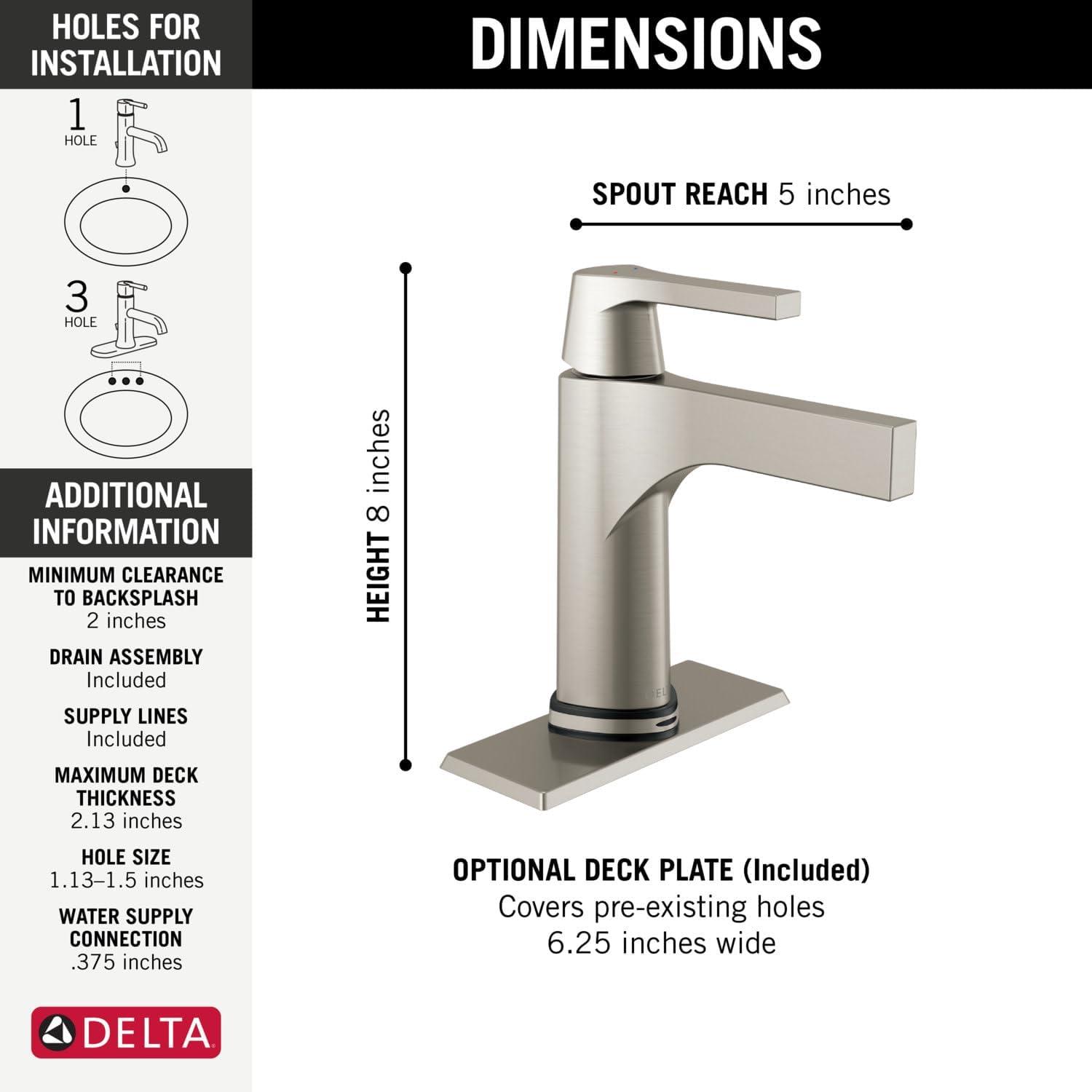 Zura Single Hole Touch2O Bathroom Faucet with Touchless Technology