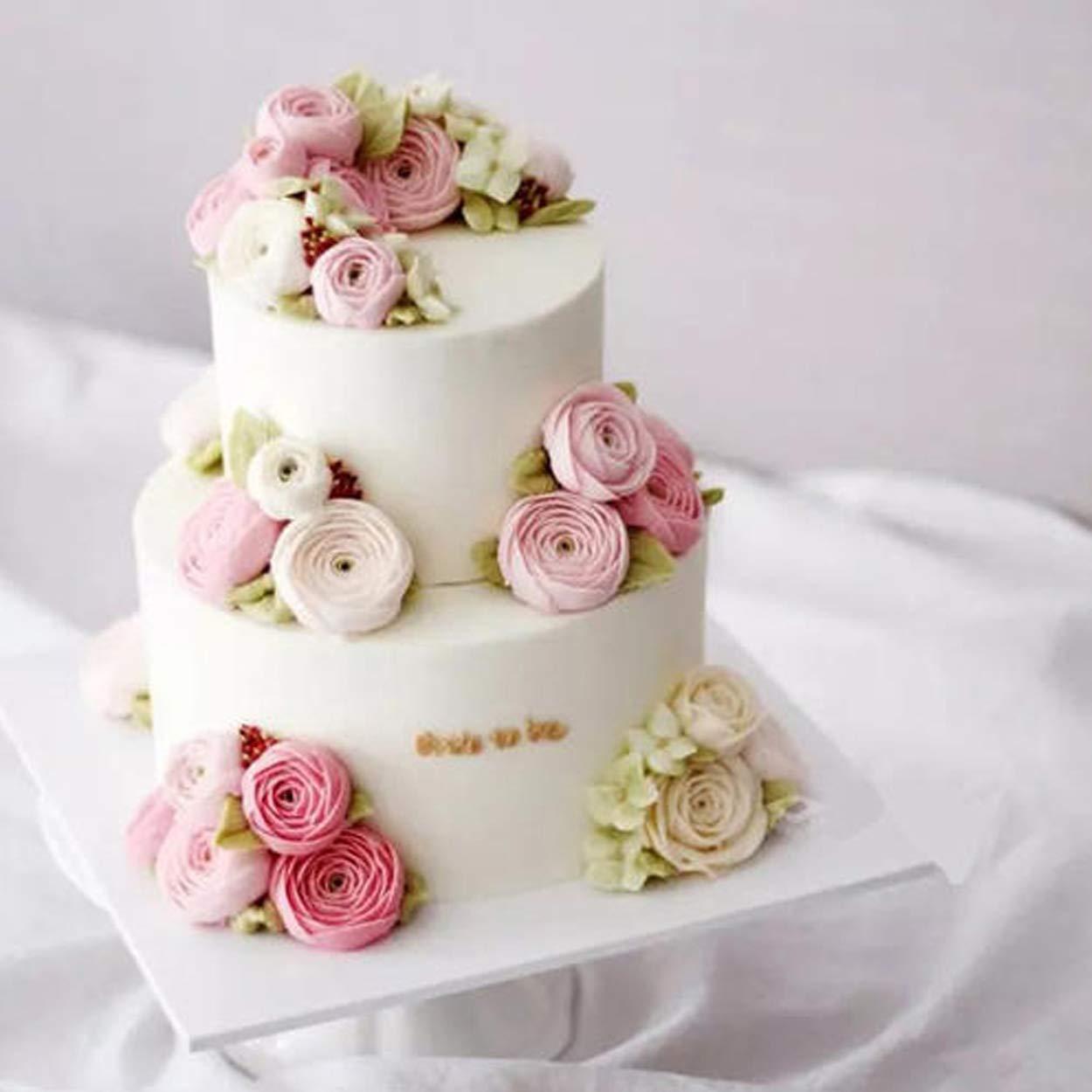 Acrylic Cake Discs Set - Round Buttercream Cake Decorating Tools with 6 Acrylic Discs(2 Each of 6.5”, 8.5”, 10.5"), 2 Icing Scraper and 3 Center Dowel - for Serving Bake Goods